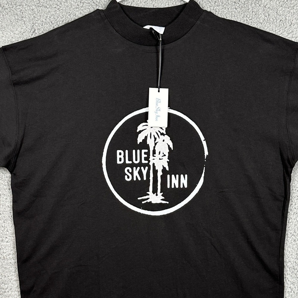 Blue Sky Inn T-Shirt Mens Medium Graphic Tee Black Cotton Made In Italy NEW